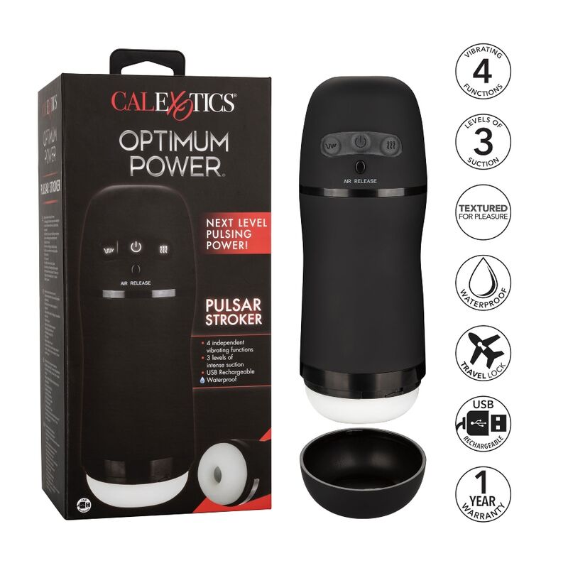 CALEXOTICS - OPTIMUM POWER MASTURBADOR CON VIBRACIÓN Y SUCCIONADOR