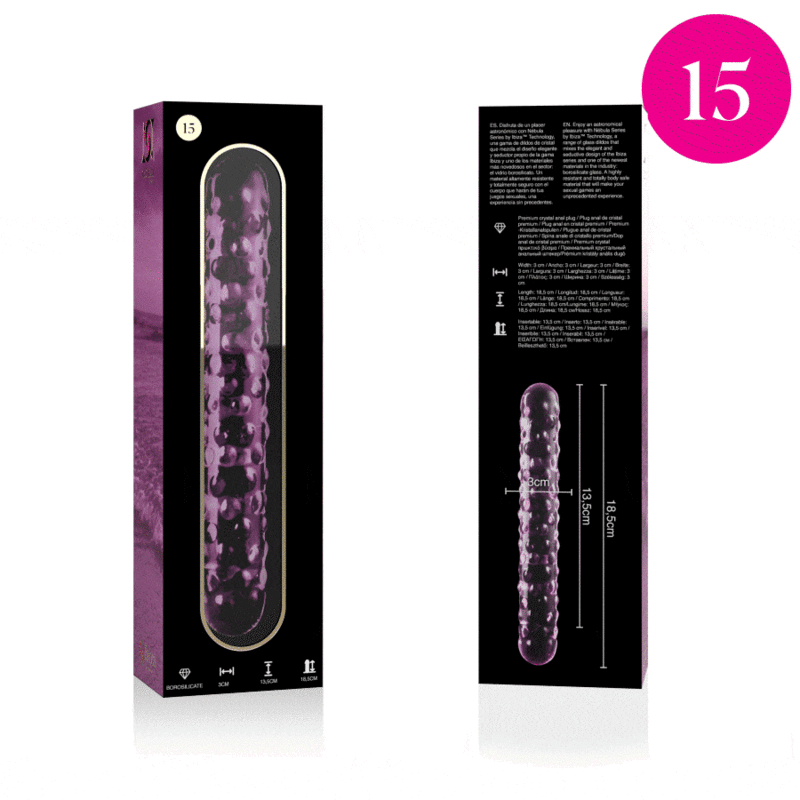 NEBULA SERIES BY IBIZA - MODELO 15 DILDO CRISTAL TRANSPARENTE 18.5 CM -O- 3 CM