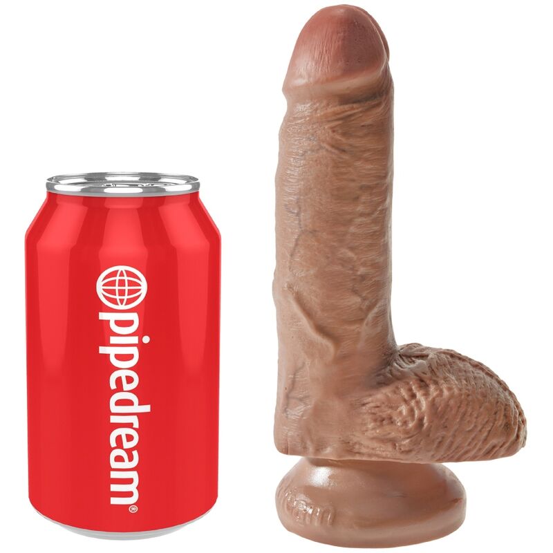 KING COCK - PENE REALÍSTICO CON TESTÍCULOS 13.2 CM CARAMELO