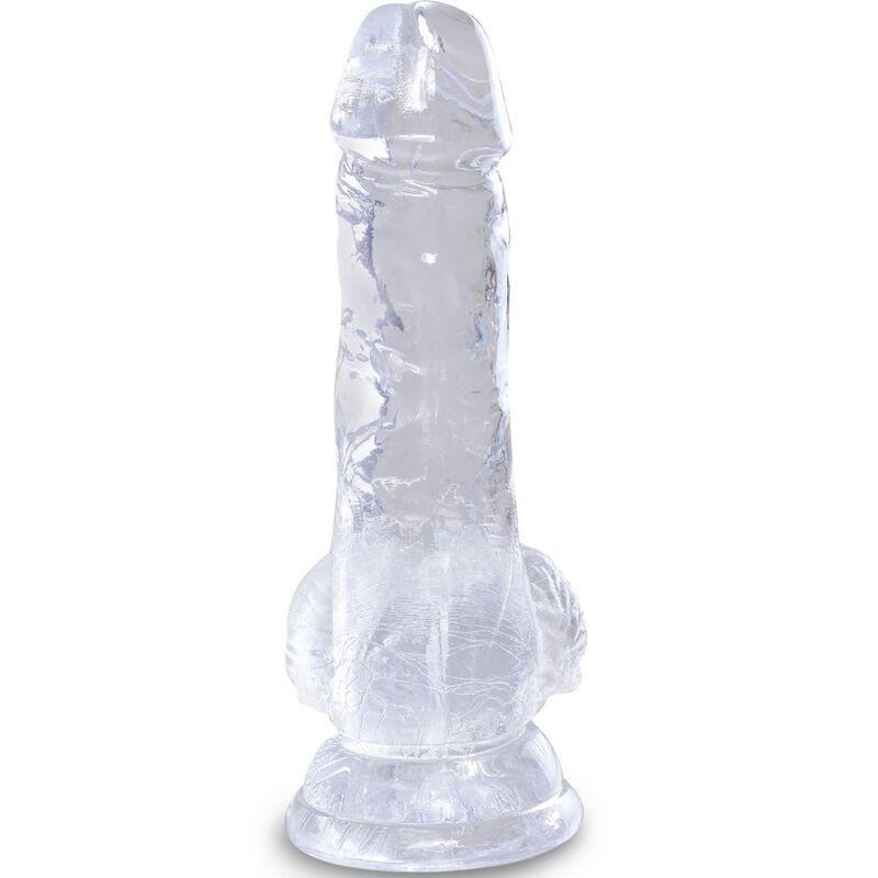 KING COCK - CLEAR PENE REALÍSTICO CON TESTÍCULOS 10.1 CM TRANSPARENTE