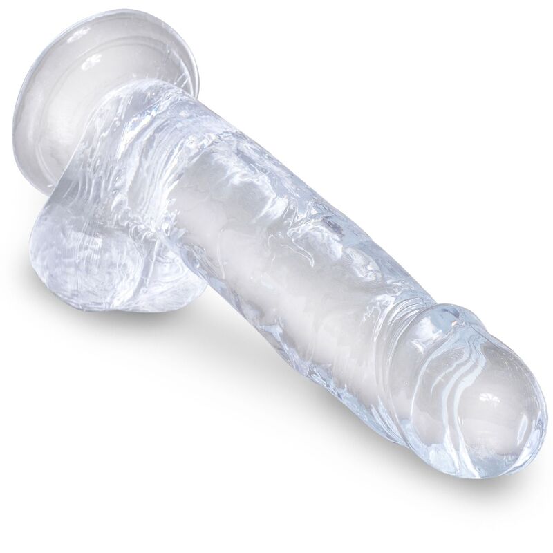 KING COCK - CLEAR PENE REALÍSTICO CON TESTÍCULOS 15.2 CM TRANSPARENTE