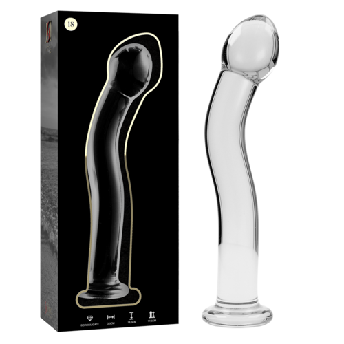 NEBULA SERIES BY IBIZA - MODELO 18 DILDO CRISTAL TRANSPARENTE 18.5 CM -O- 3.5 CM