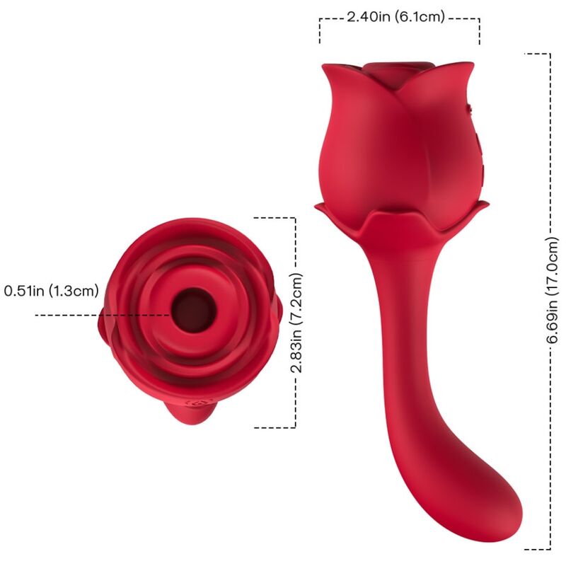 ARMONY - ROSELOVER SUCCIONADOR CLÍTORIS & ESTIMULADOR ROJO