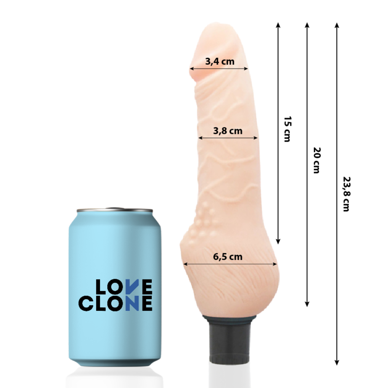 LOVECLONE - DAVEN VIBRADOR REALÍSTICO SELF LUBRICATION 23.8 CM -O- 3.8 CM