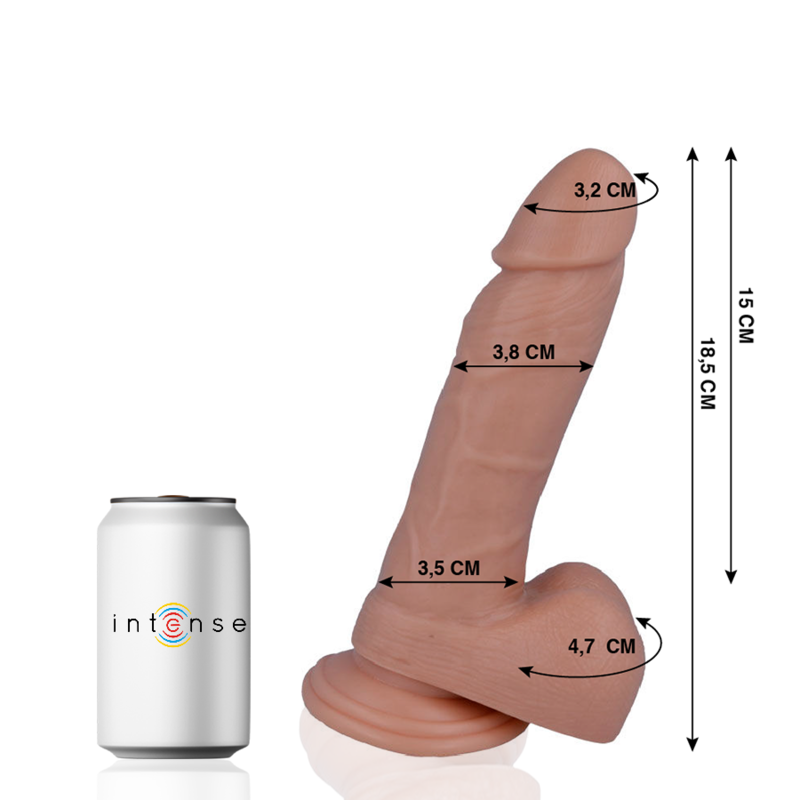 MR INTENSE - 14 PENE REALÍSTICO 18.5 CM -O- 3.8 CM