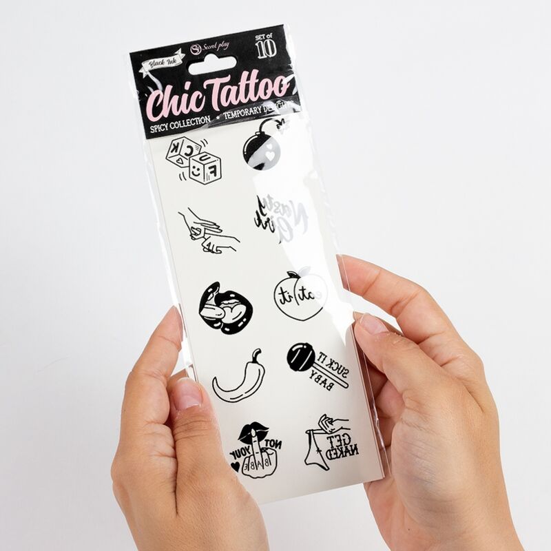 SECRETPLAY - SET DE 10 TATTOOS TEMPORALES SPICY COLLECTION