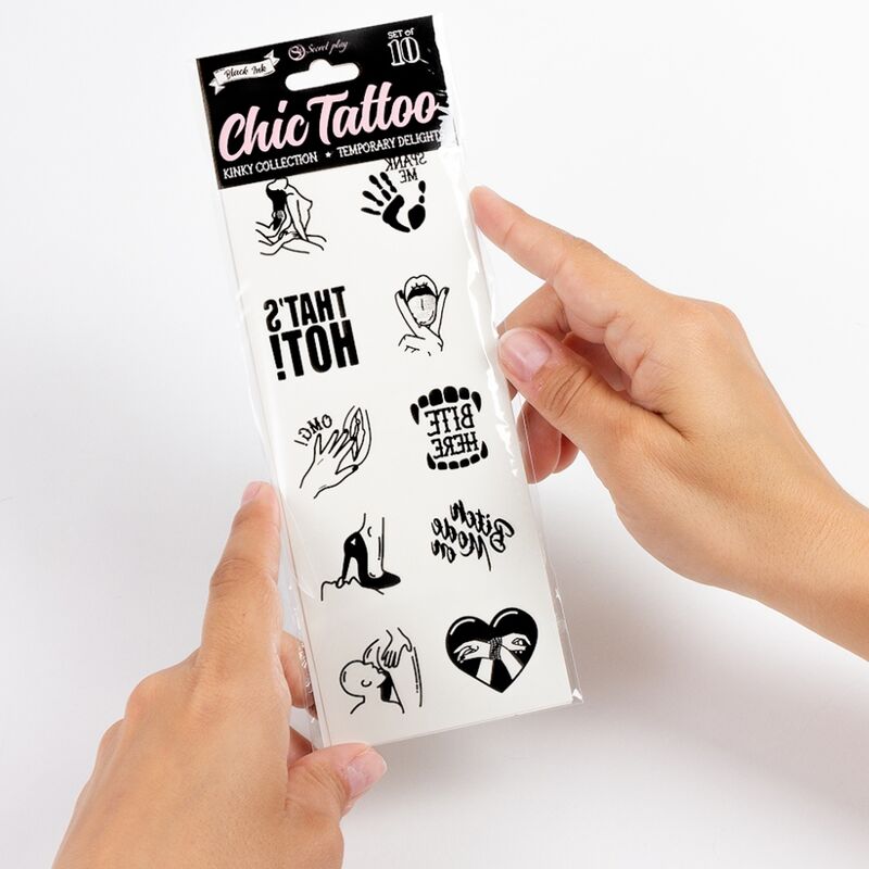 SECRETPLAY - SET DE 10 TATTOOS TEMPORALES KINKY COLLECTION