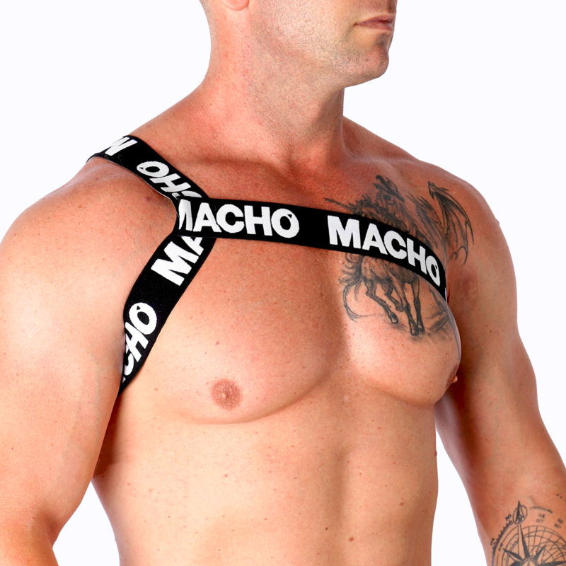 MACHO - ARNÉS ROMANO BLANCO S/M