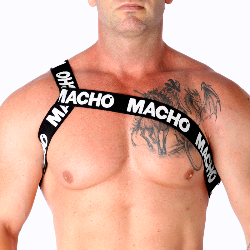 MACHO - ARNÉS ROMANO BLANCO S/M
