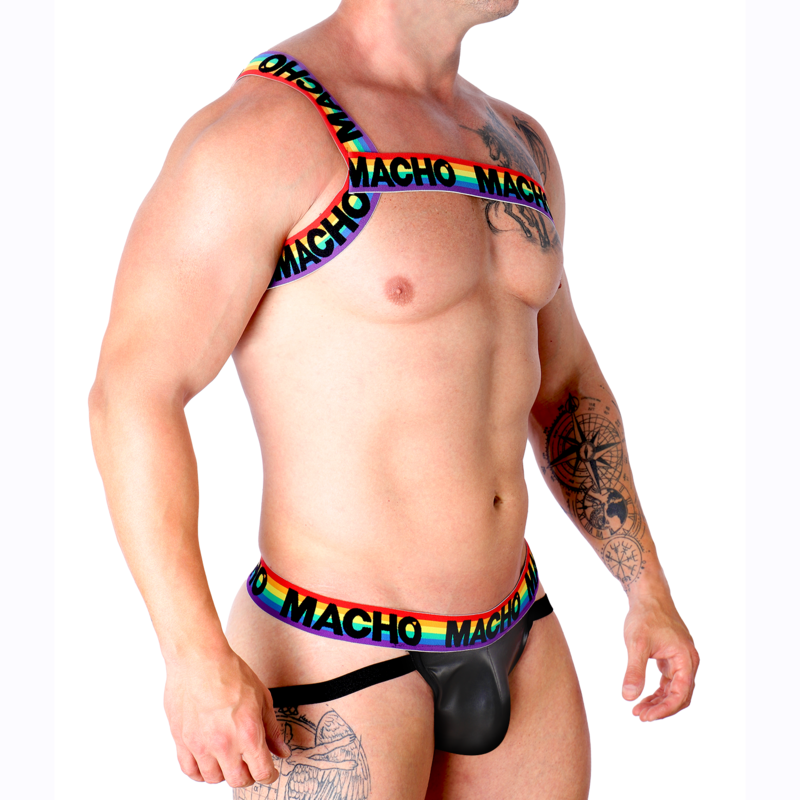 MACHO - ARNÉS ROMANO BLANCO S/M