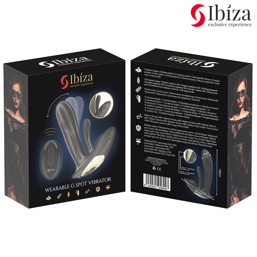 IBIZA - VIBRADOR WEARABLE CON ESTIMULACIÓN PUNTO-G Y CLÍTORIS CON CONTROL REMOTO