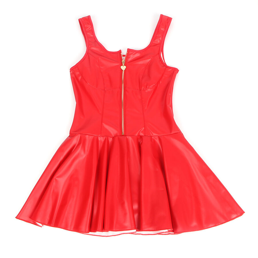 SUBBLIME - 957681 VESTIDO DE CUERO CON CREMALLERA DE CORAZÓN ROJO S/M