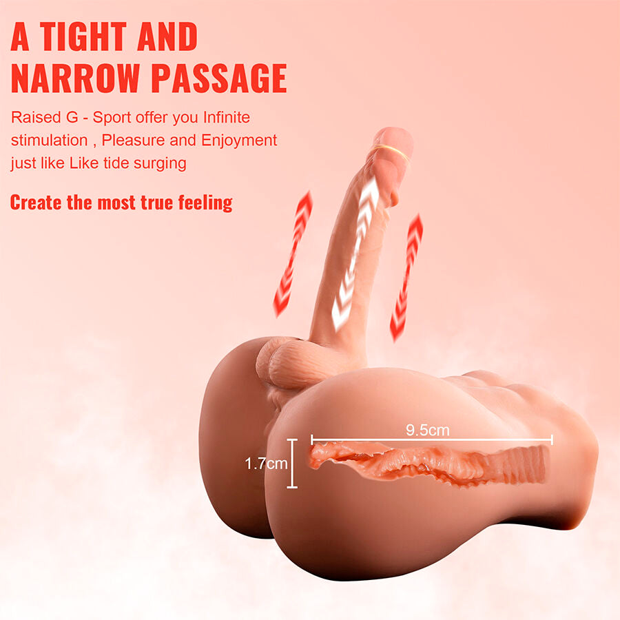 XISE - BERTLETT DILDO ASS MASTURBADOR DILDO Y ANO REALÍSTICO POSICIÓN FRONTAL CON THRUSTING 18 CM