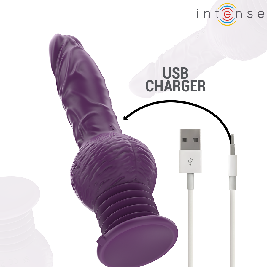 INTENSE - TATUM VIBRADOR MULTIFUNCIÓN CON VIBRACIÓN UP AND DOWN 24 CM MORADO