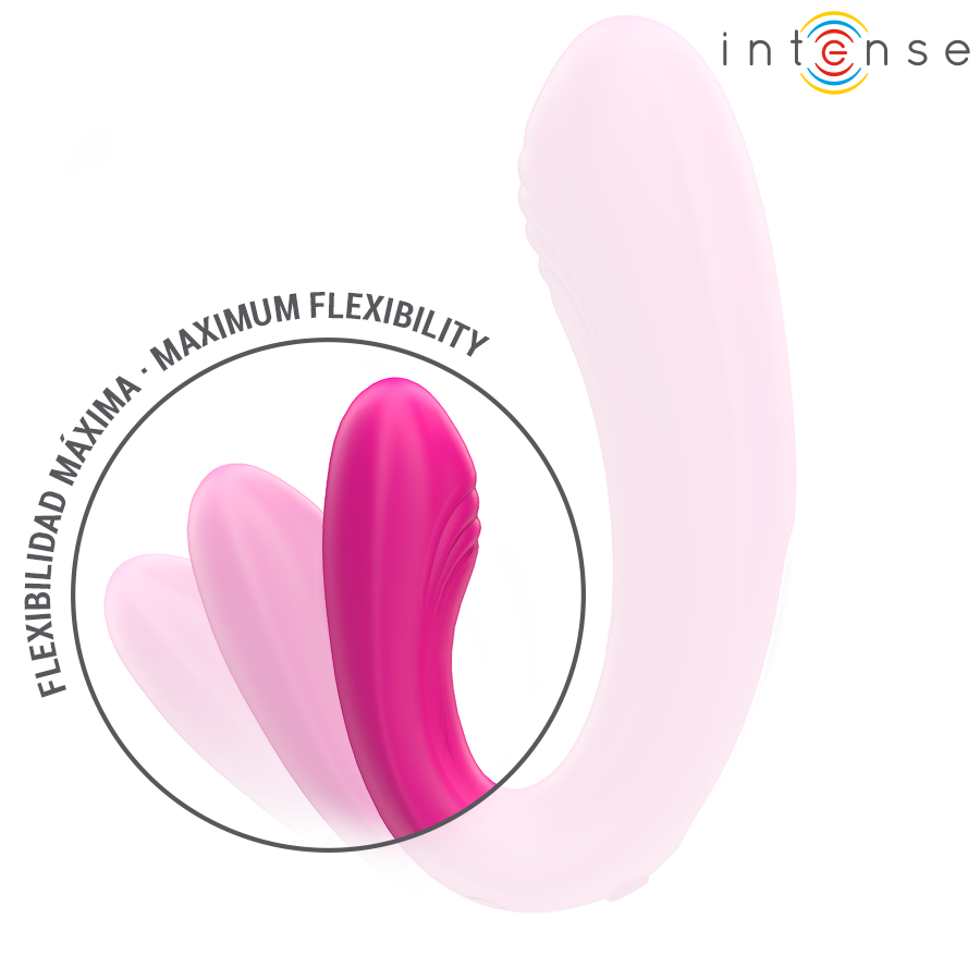 INTENSE - JANET ESTIMULADOR Y VIBRADOR DUAL EN FORMA DE U CON CONTROL REMOTO ROSA