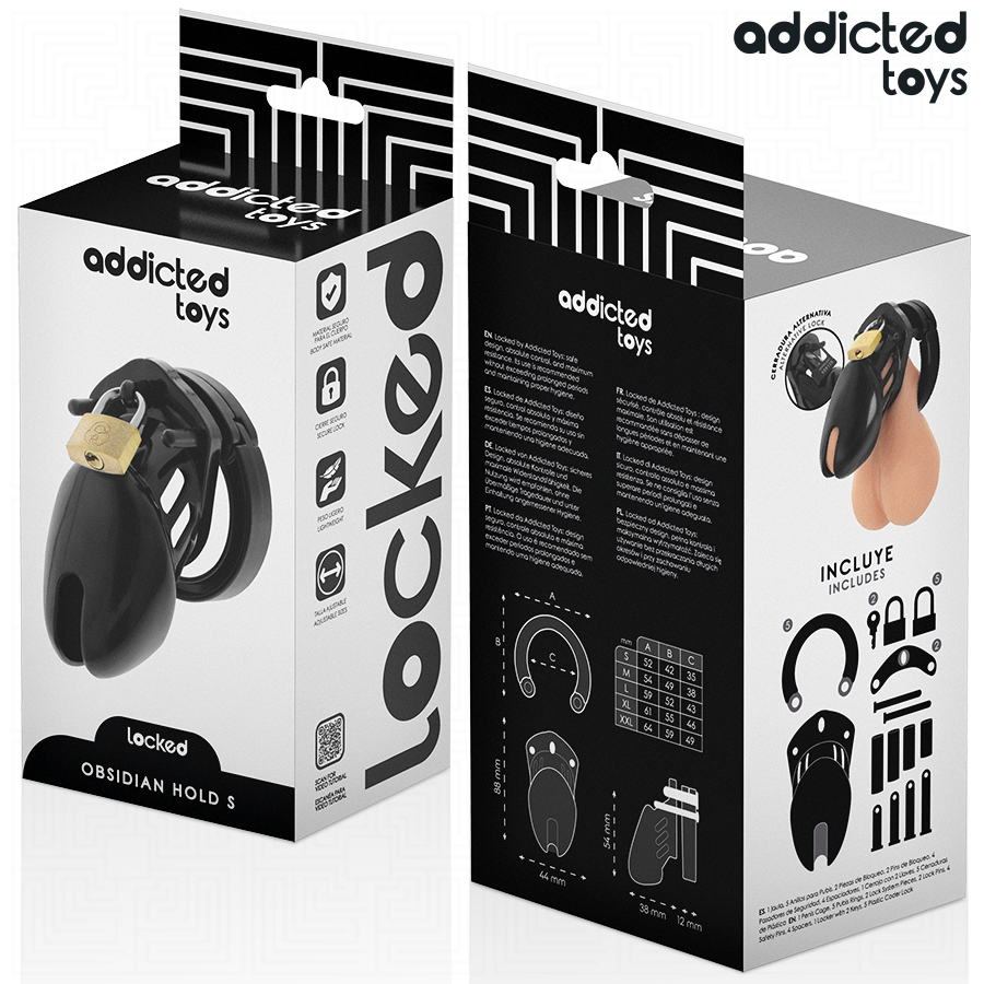 ADDICTED TOYS LOCKED - OBSIDIAN HOLD JAULA PARA PENE TALLA S
