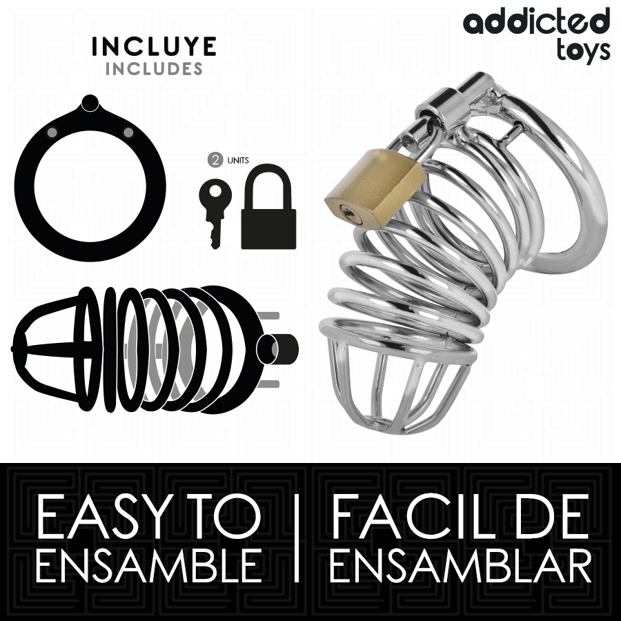 ADDICTED TOYS LOCKED - IRON CELL JAULA PARA PENE DE METAL 5 CM TALLA L