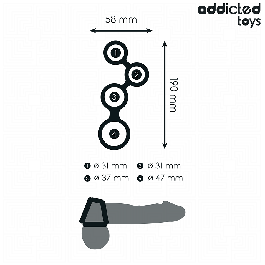 ADDICTED TOYS - ANILLO PARA EL PENE CON DIVISORES PARA TESTÍCULOS