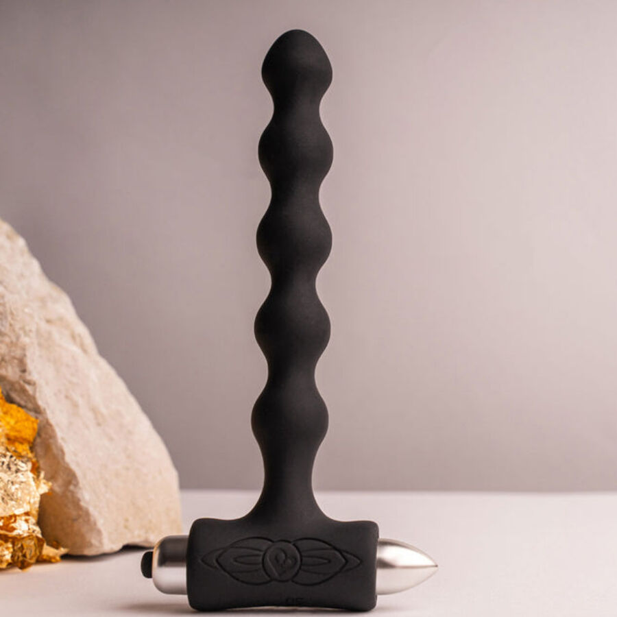 ROCKS- OFF - PETITE SENSATIONS PEARLS PLUG ANAL VIBRADOR NEGRO