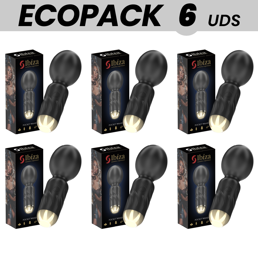 ECOPACKS 6 UDS - IBIZA VIBRADOR MASAJEADOR WAND DE BOLSILLO