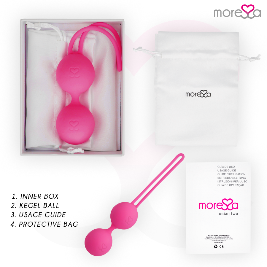 MORESSA - OSIAN TWO ENTRENAMIENTO SUELO PELVICO 101gr PREMIUM SILICONA ROSA