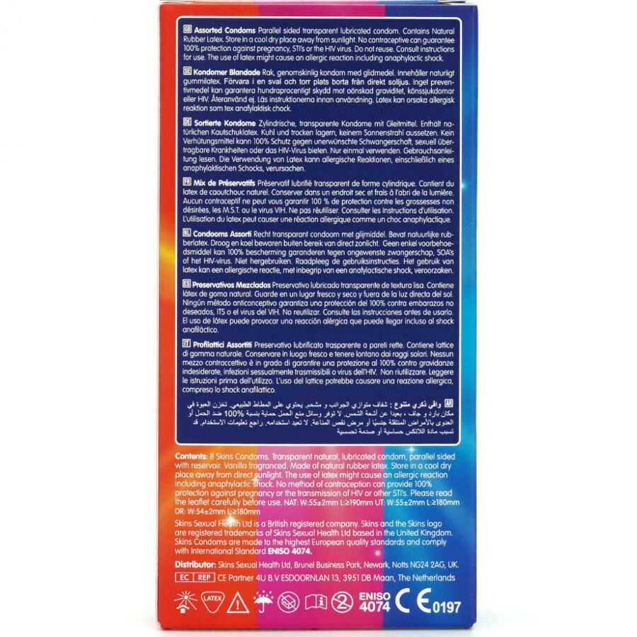 SKINS - SURTIDO PRESERVATIVOS PREMIUM PACK 8
