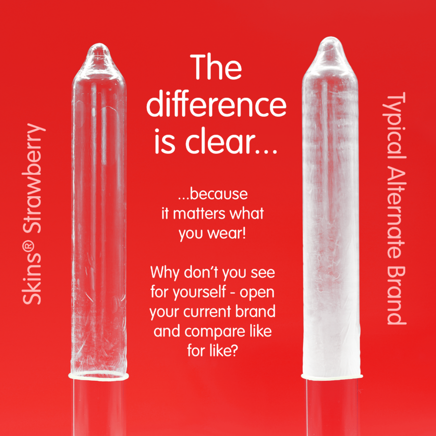 SKINS - PRESERVATIVOS PREMIUM SABOR FRESA PACK 4