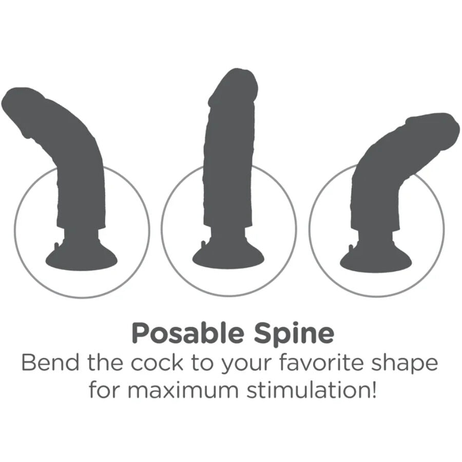 KING COCK - DILDO VIBRADOR MARRÓN 20.32 CM