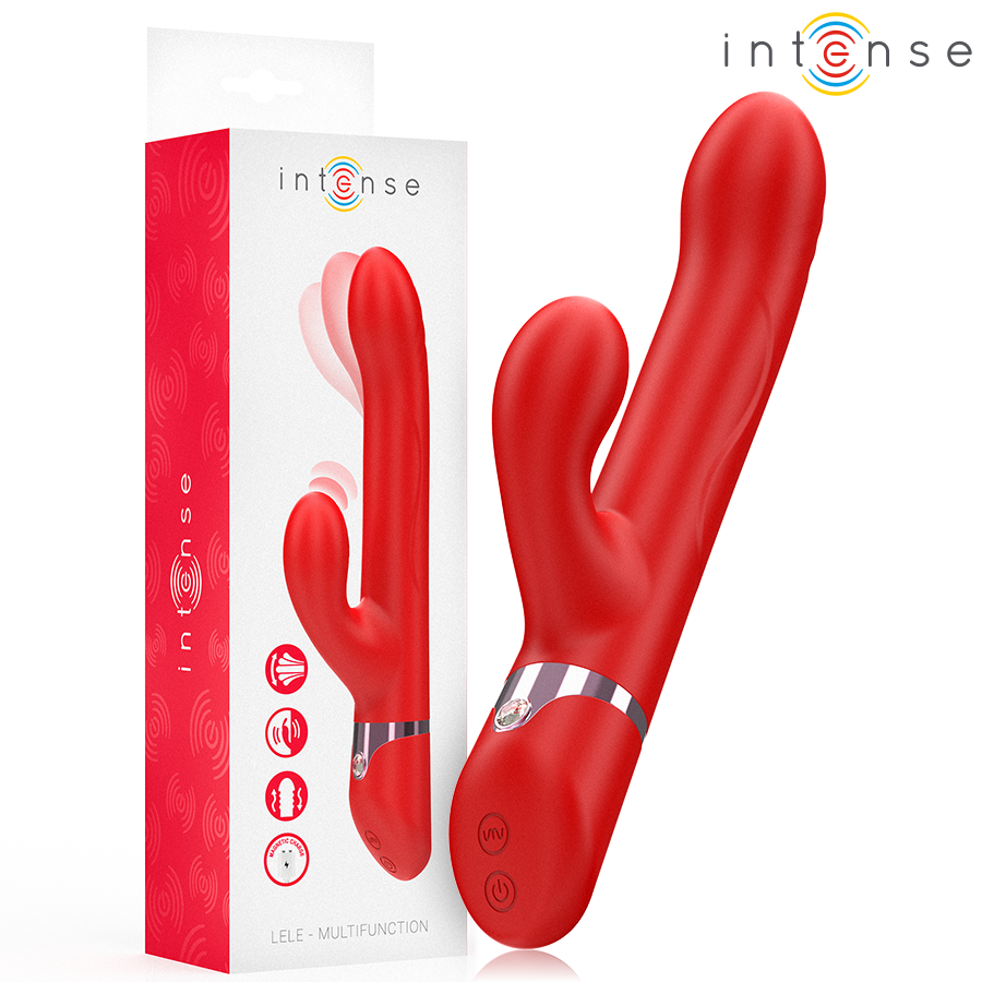 INTENSE - LELE VIBRADOR MULTIFUNCIÓN ROTATORIO & OSCILACIÓN & ESTIMULACIÓN ROJO