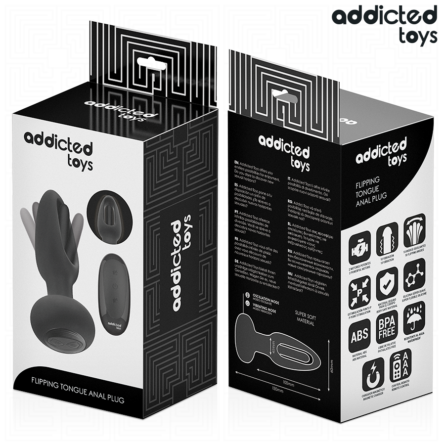 ADDICTED TOYS - PLUG ANAL CON LENGUA VIBRADORA Y CONTROL REMOTO
