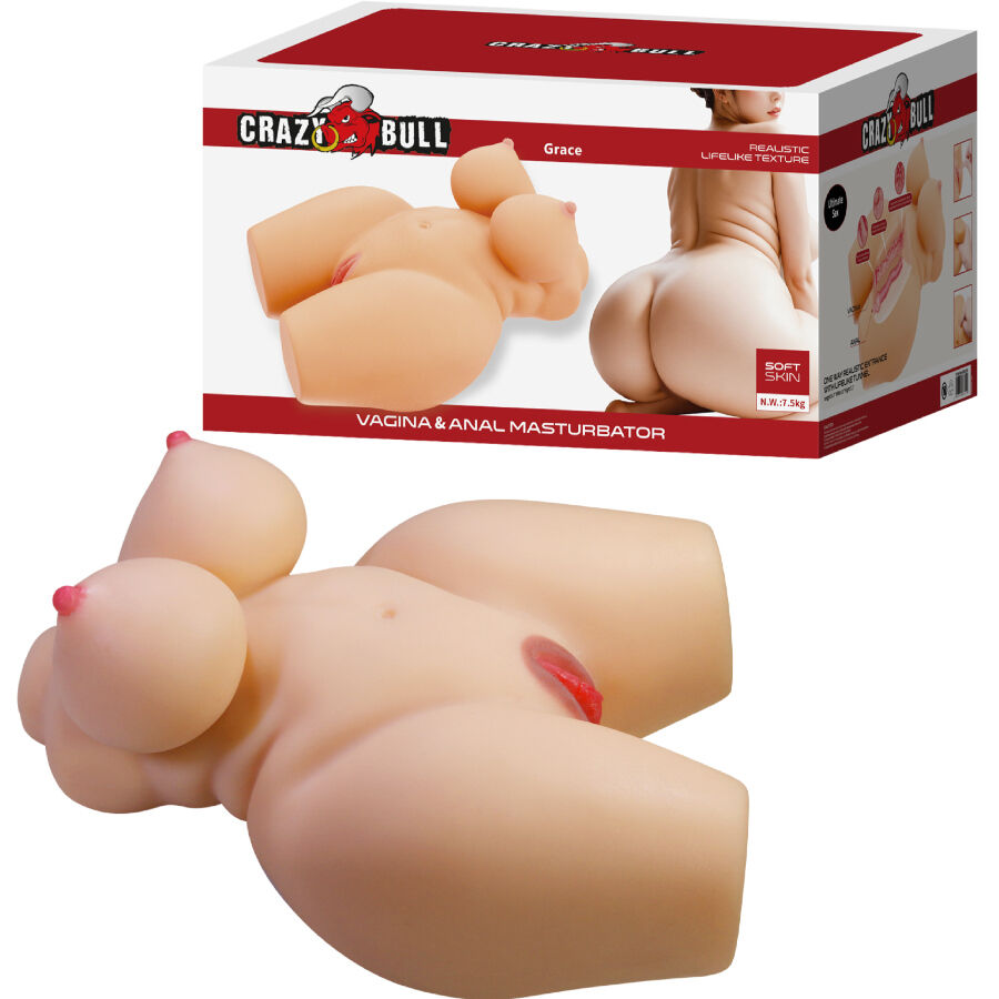 CRAZY BULL - GRACE TORSO FEMENINO REALISTA VAGINA Y ANAL 7.5 KG