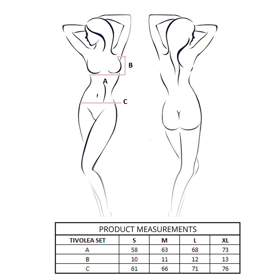 PASSION - TIVOLEA SET SUJETADOR + TANGA NEGRO S/M