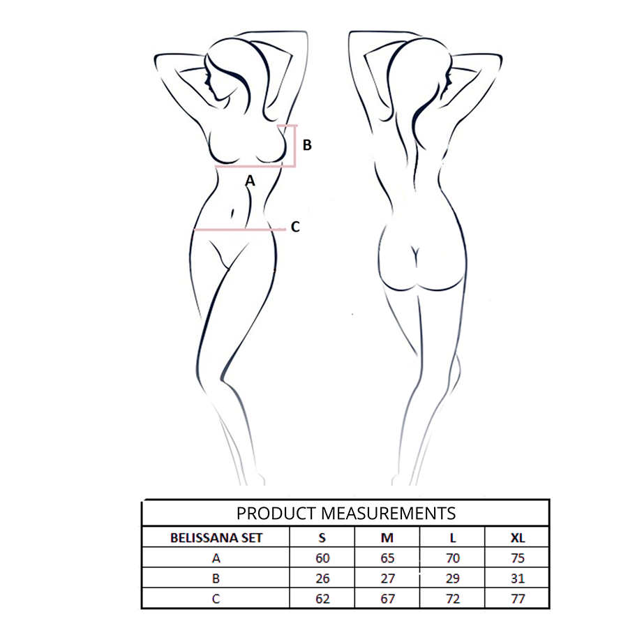 PASSION - BELISSANA SET SUJETADOR + TANGA VIOLETA S/M