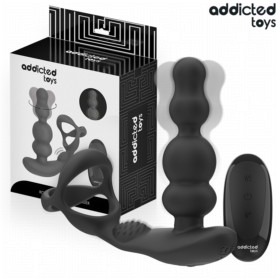 ADDICTED TOYS - MASAJEADOR PROSTÁTICO ROTATORIO CONTROL REMOTO