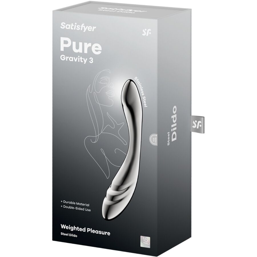SATISFYER - PURE GRAVITY 3 DILDO ACERO INOXIDABLE DOBLE USO