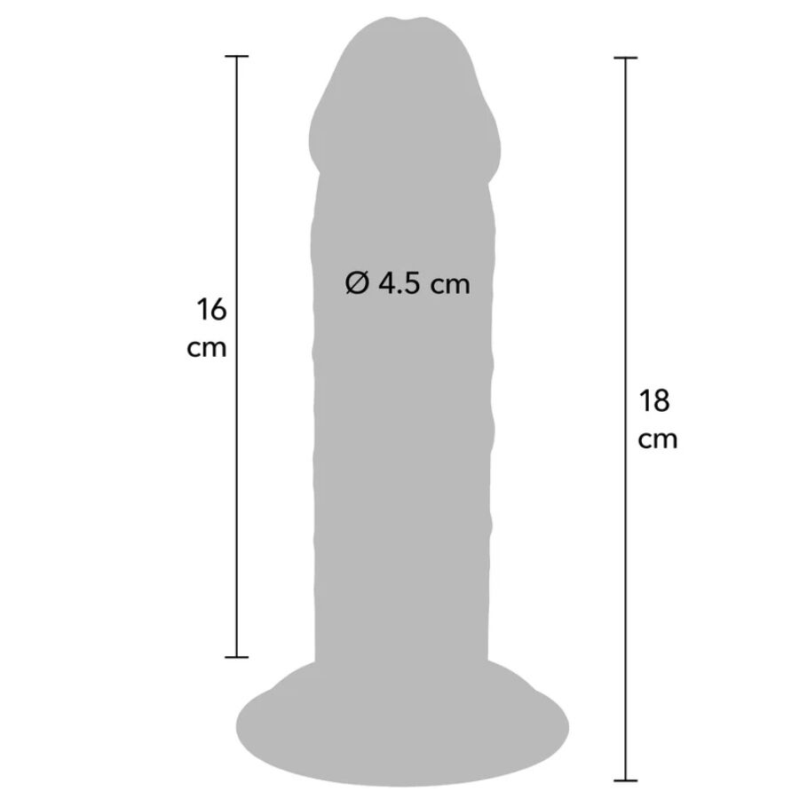 GET REAL - DILDO DELUXE DONG GRUESO DE DOBLE DENSIDAD TPE 18 CM