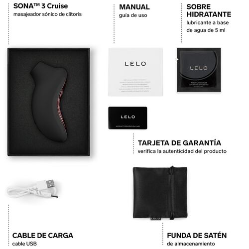 LELO - SONA 3 CRUISE MASAJEADOR SÓNICO DE CLÍTORIS NEGRO
