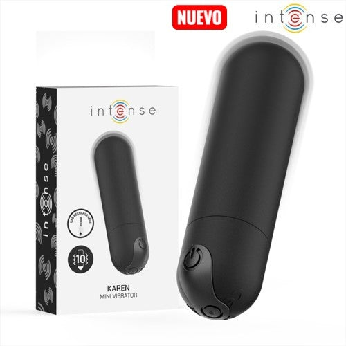 INTENSE - KAREN MINI BALA VIBRADORA 10 MODOS RECARGABLE NEGRO