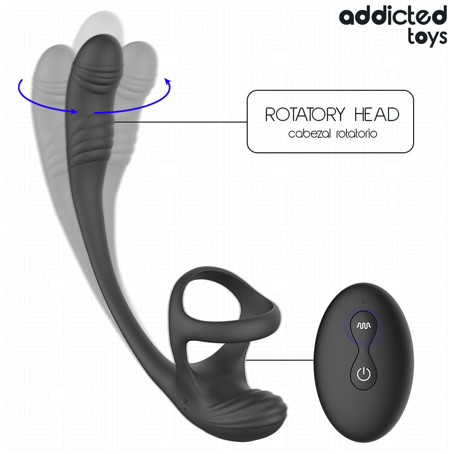 ADDICTED TOYS - PLUG ANAL VIBRACIÓN Y WAVING 360º Y ESTIMULADOR TESTÍCULOS