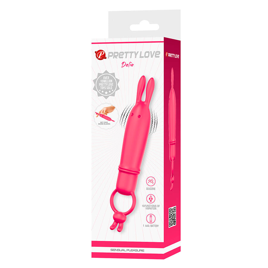 PRETTY LOVE - DELIA VIBRADOR RABBIT CON ANILLO DE SUJECIÓN