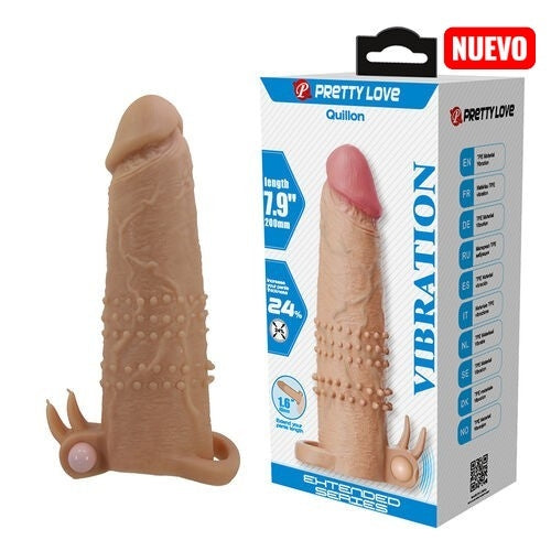 PRETTY LOVE - QUILLON FUNDA PARA PENE CON ESTIMULADOR DE CLÍTORIS Y VIBRACIÓN