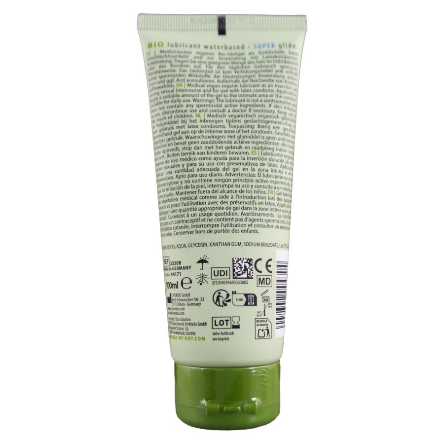 HOT - BIO LUBRICANT LUBRICANTE BIO BASE AGUA SUPERGLIDE 100 ML