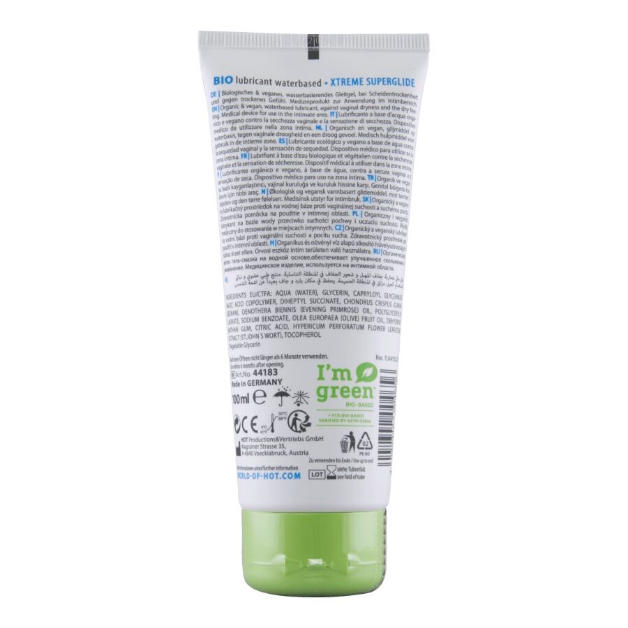 HOT - BIO LUBRICANT LUBRICANTE BIO BASE AGUA SUPERGLIDE XTREME 100 ML