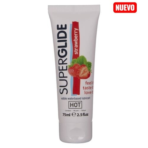 HOT - SUPERGLIDE LUBRICANTE COMESTIBLE BASE AGUA FRESA 75 ML