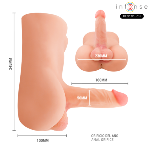INTENSE DEEP TOUCH - DAMIEN MASTURBADOR DILDO REALÍSTICO CON VIBRACIÓN Y EMPUJE
