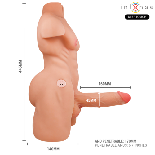 INTENSE DEEP TOUCH - MARTY MASTURBADOR DILDO REALÍSTICO CON VIBRACIÓN Y EMPUJE