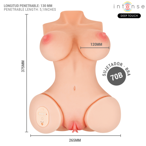 INTENSE DEEP TOUCH - VERO TORSO SUCCIONADOR REALÍSTICO CON VIBRACIÓN FEMENINO