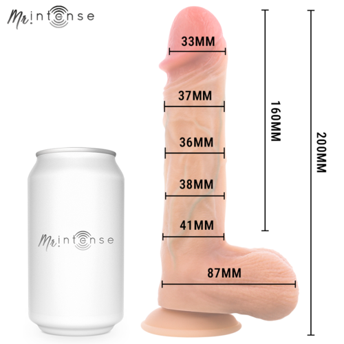 MR INTENSE - LOGAN DILDO VIBRADOR CON EFECTO CALOR Y CONTROL REMOTO 20 CM -Ø- 4.1 CM