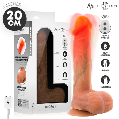 MR INTENSE - LOGAN DILDO VIBRADOR CON EFECTO CALOR Y CONTROL REMOTO 20 CM -Ø- 4.1 CM
