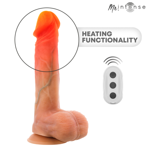 MR INTENSE - LOGAN DILDO VIBRADOR CON EFECTO CALOR Y CONTROL REMOTO 20 CM -Ø- 4.1 CM